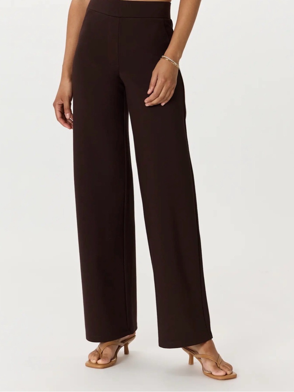 Quince Ultra Stretch Ponte Wide Leg Pants/Espresso/S/30